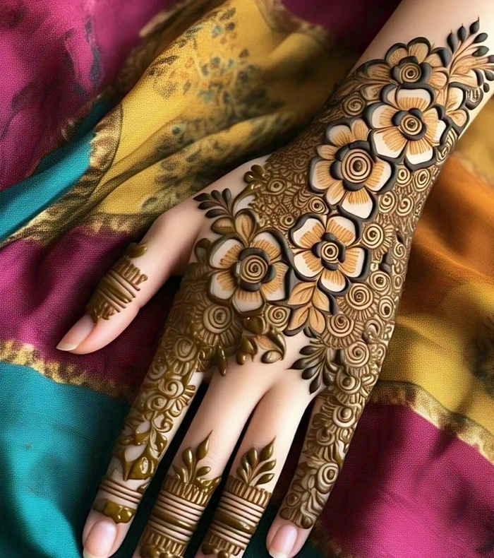 full palm mehndi designmodern palm mehndi design