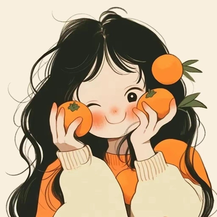 girly orange pfp