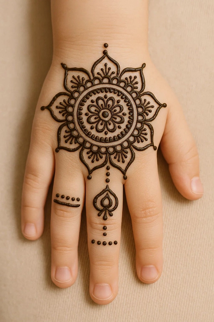 gol tikki mehndi easy simple circle mehndi design