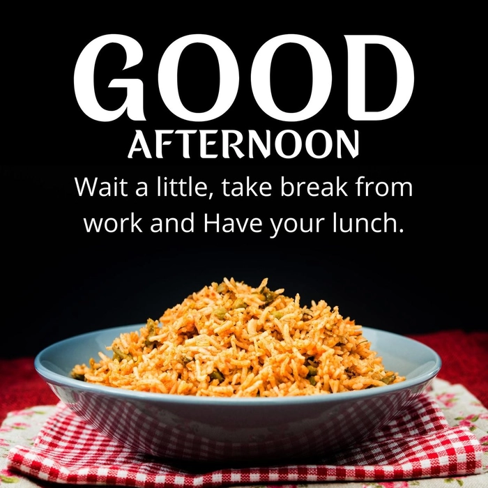 good afternoon images with lunch for whatsapp