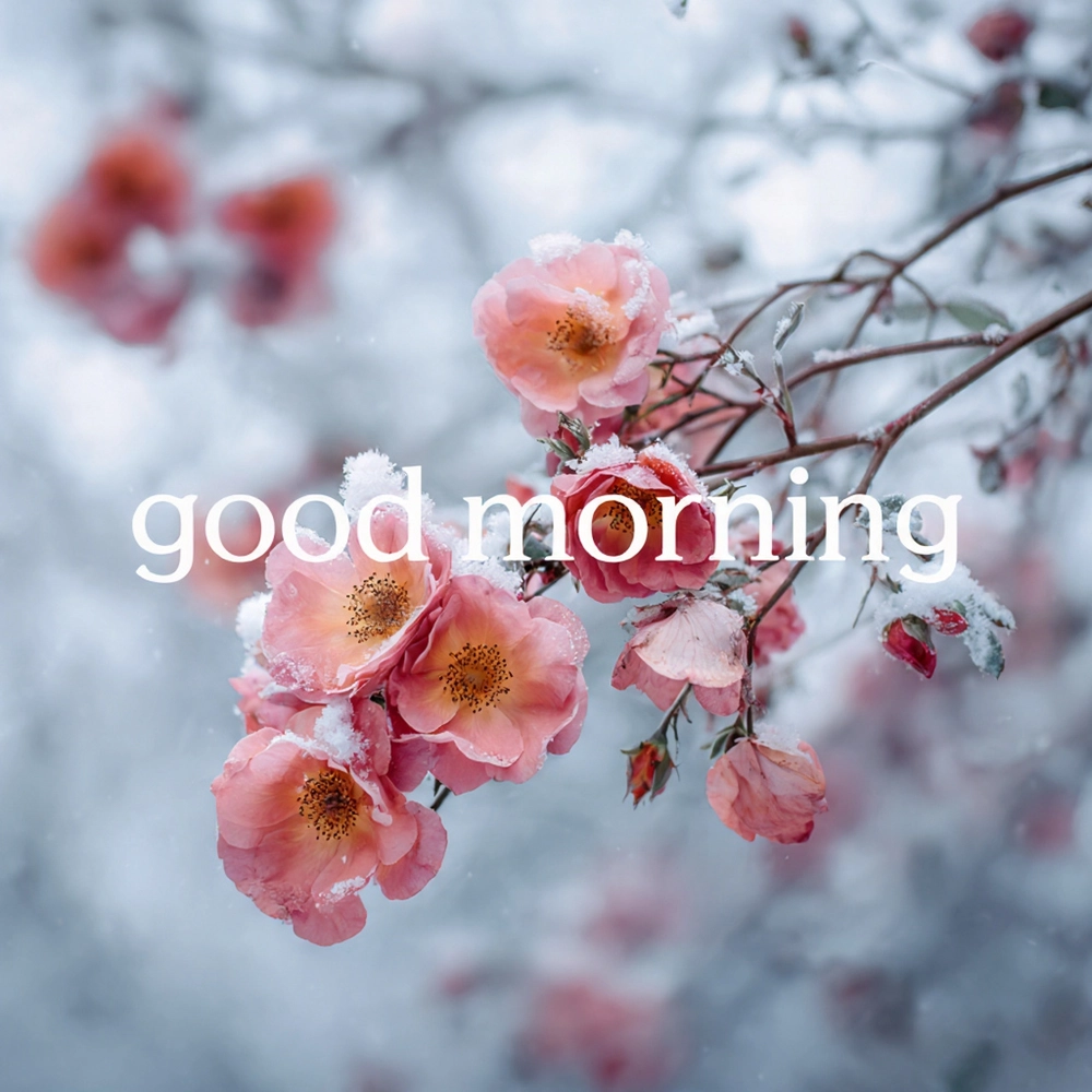 good morning winter flowers images