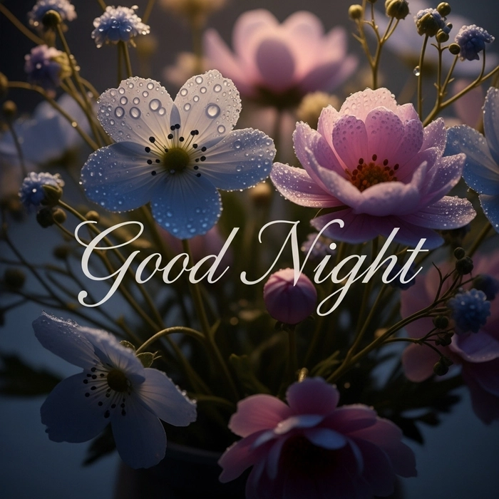 good night images of flowers