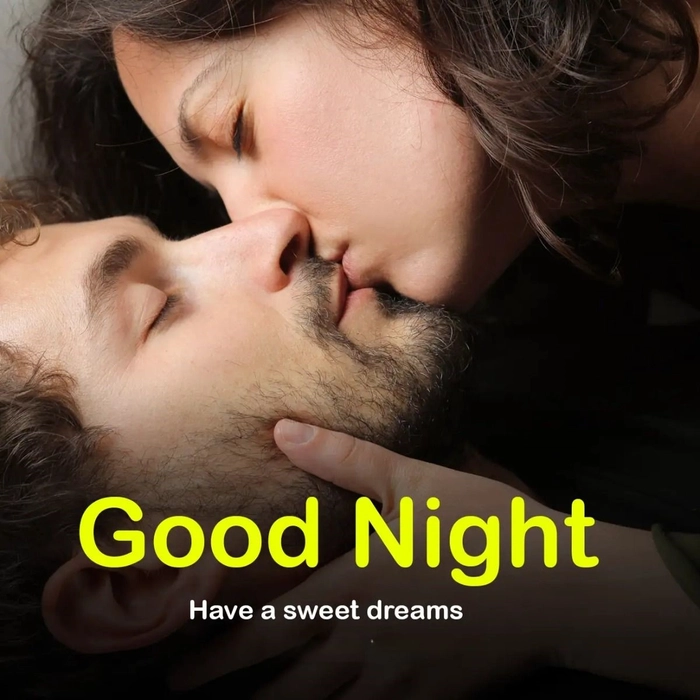 good night images with kiss