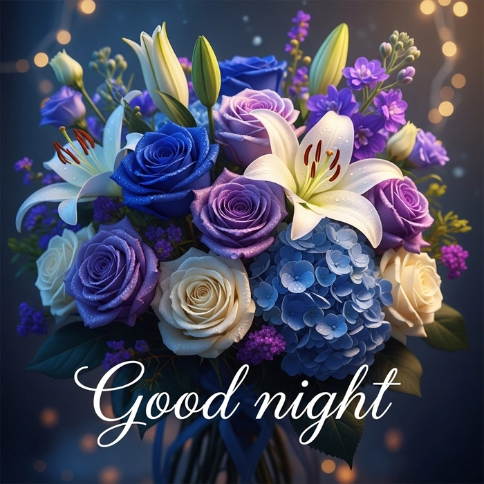good night images with roses