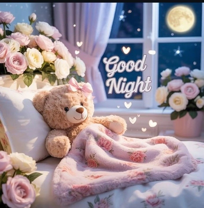good night images with teddy