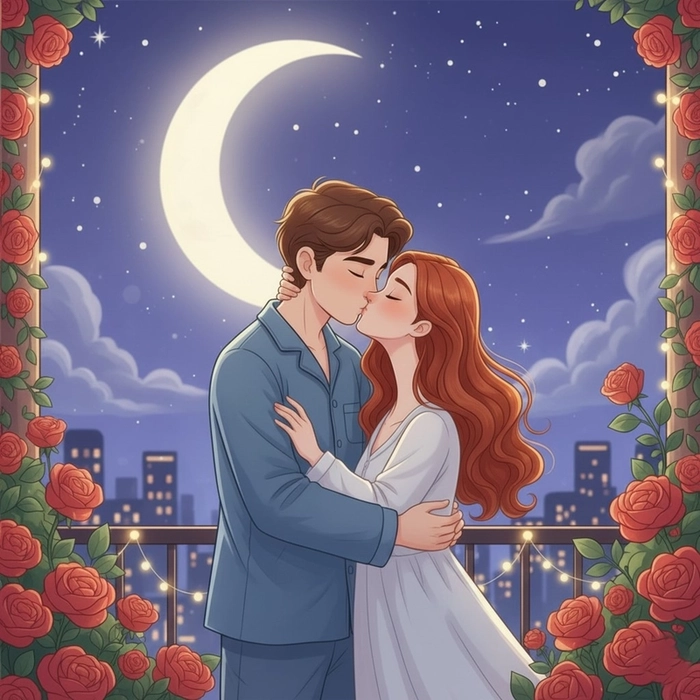 good night kiss cartoon
