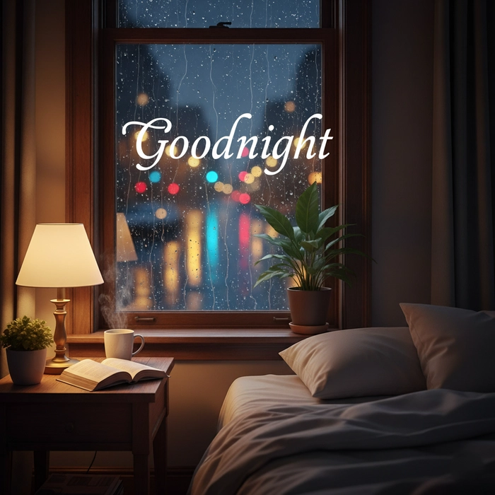 good night rain image