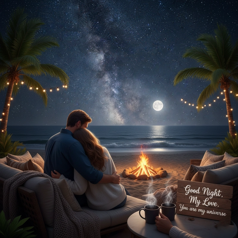 good night romantic images for wife in english