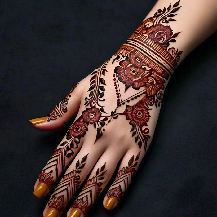 gorgeous mehndi design back side