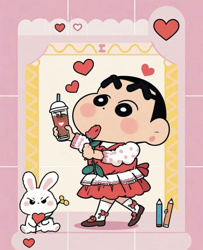 happy shinchan dp image