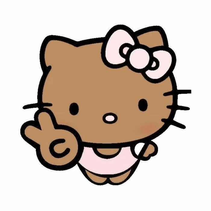 kawaii brown hello kitty pfp