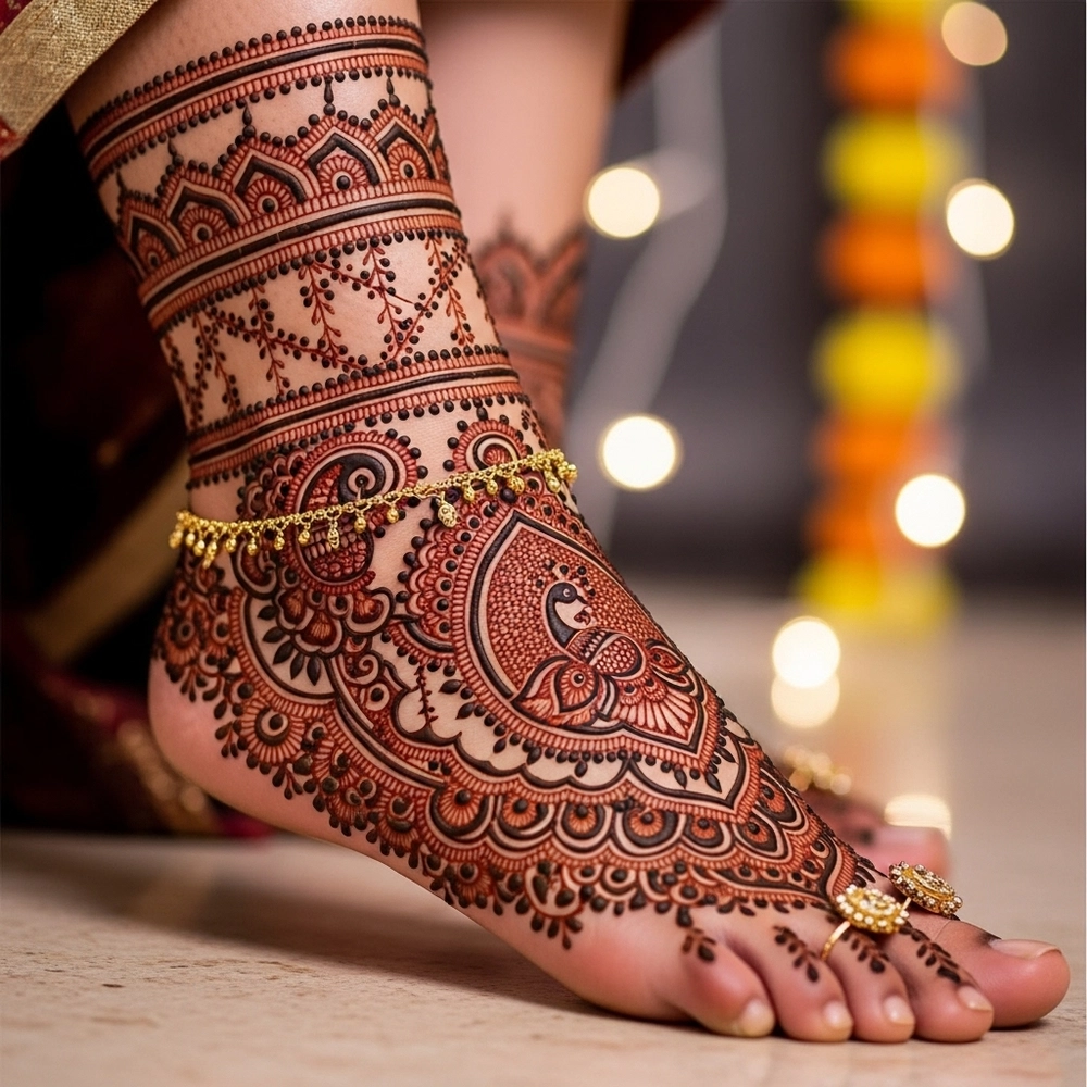 leg mehndi designs for oppana