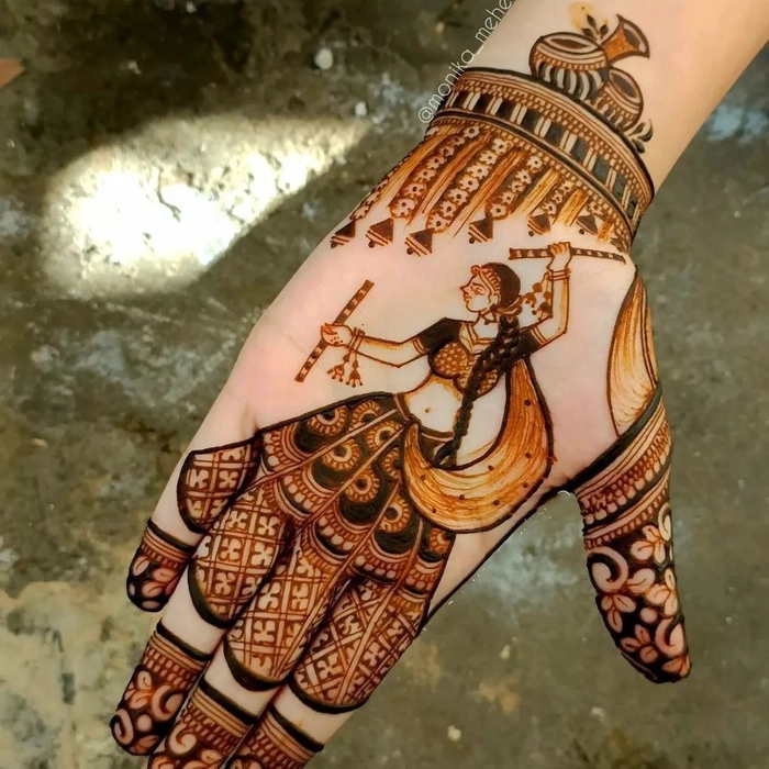 mehndi design for radha krishna