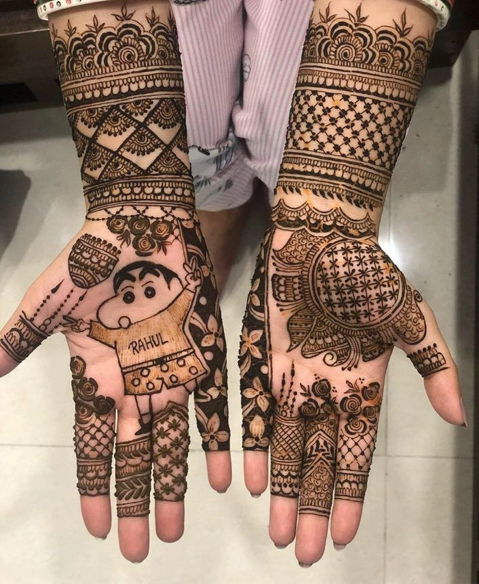 mehndi design in cartoon