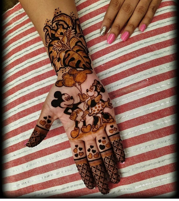mehndi design of cartoon