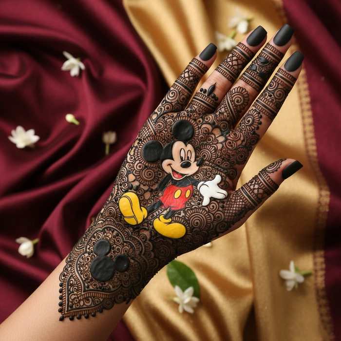 mehndi design of mickey mouse