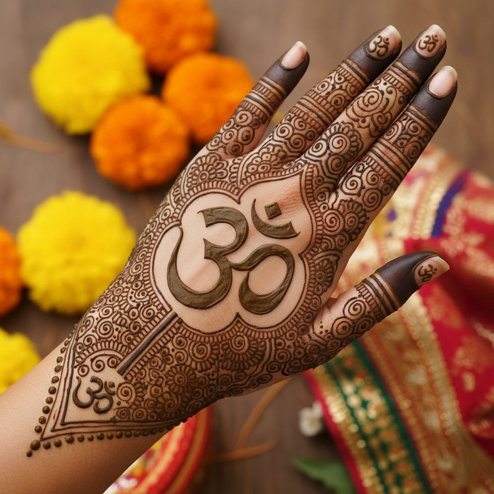 mehndi design of om