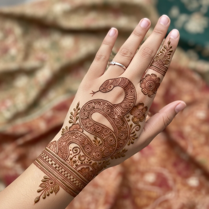 mehndi design of snake