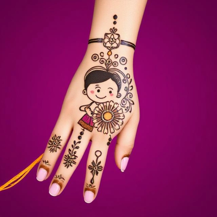 mehndi design photo cartoon