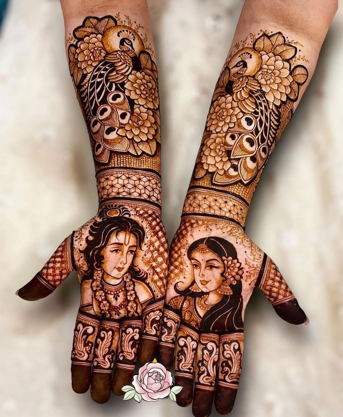mehndi design photo radha krishna