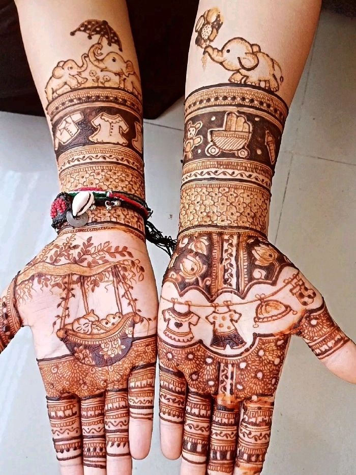 mehndi design with cartoon