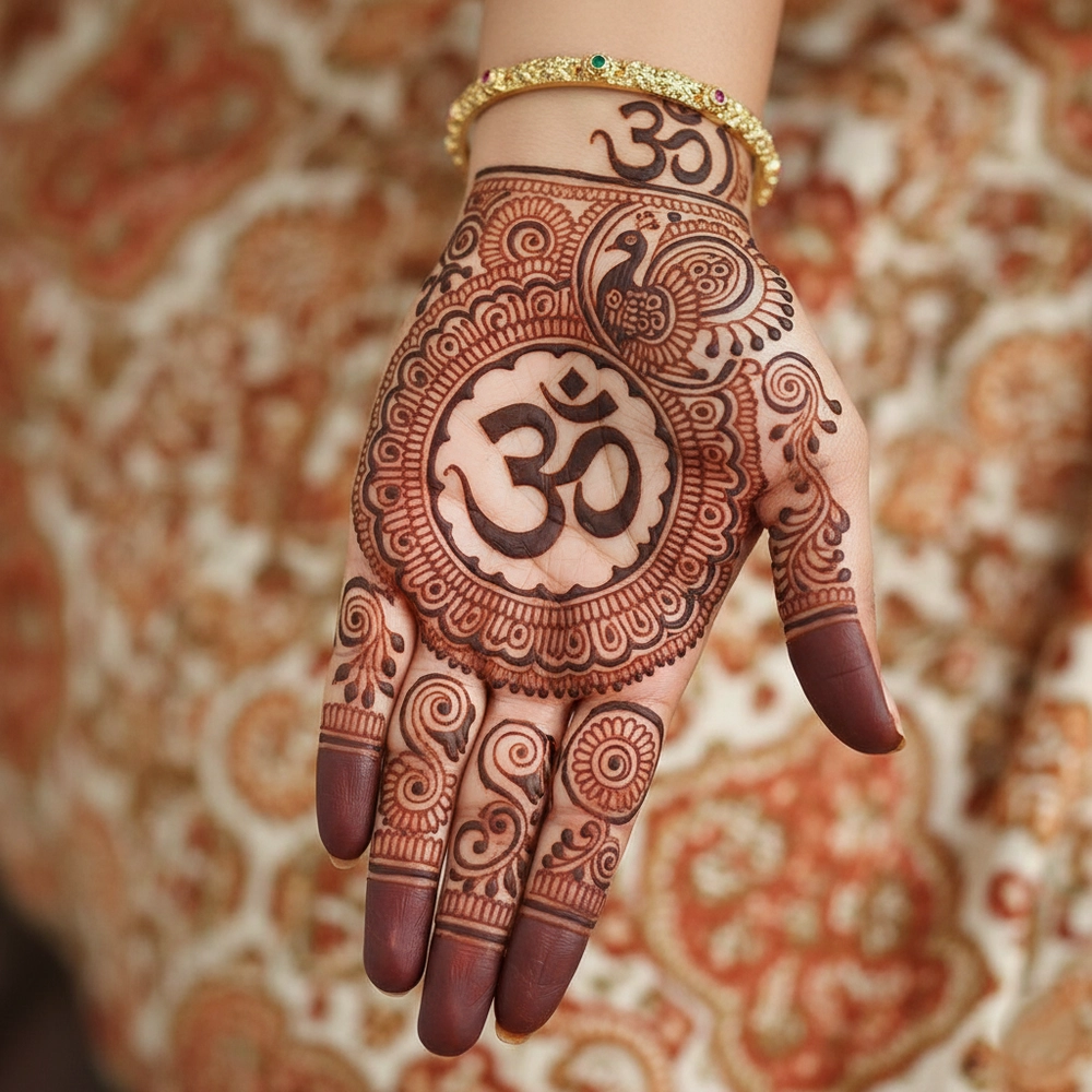 mehndi design with om