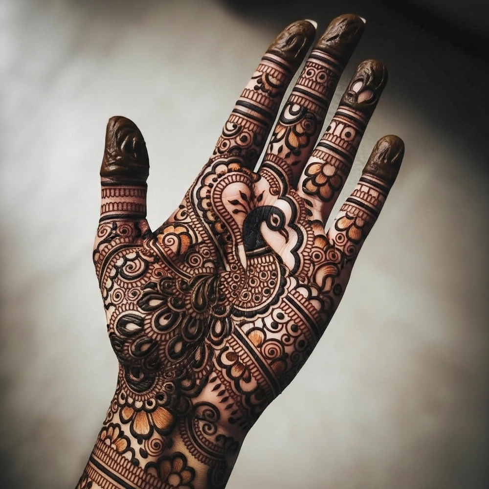 mehndi designs for oppana bride