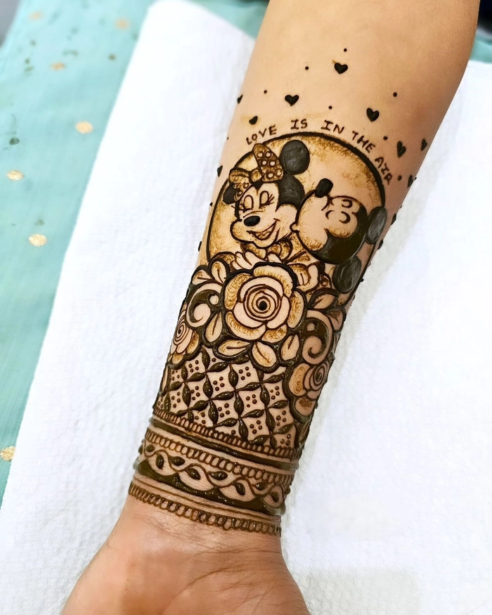 mehndi designs with cartoon