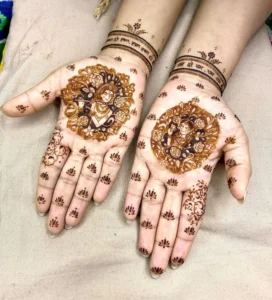 mehndi radha krishna design