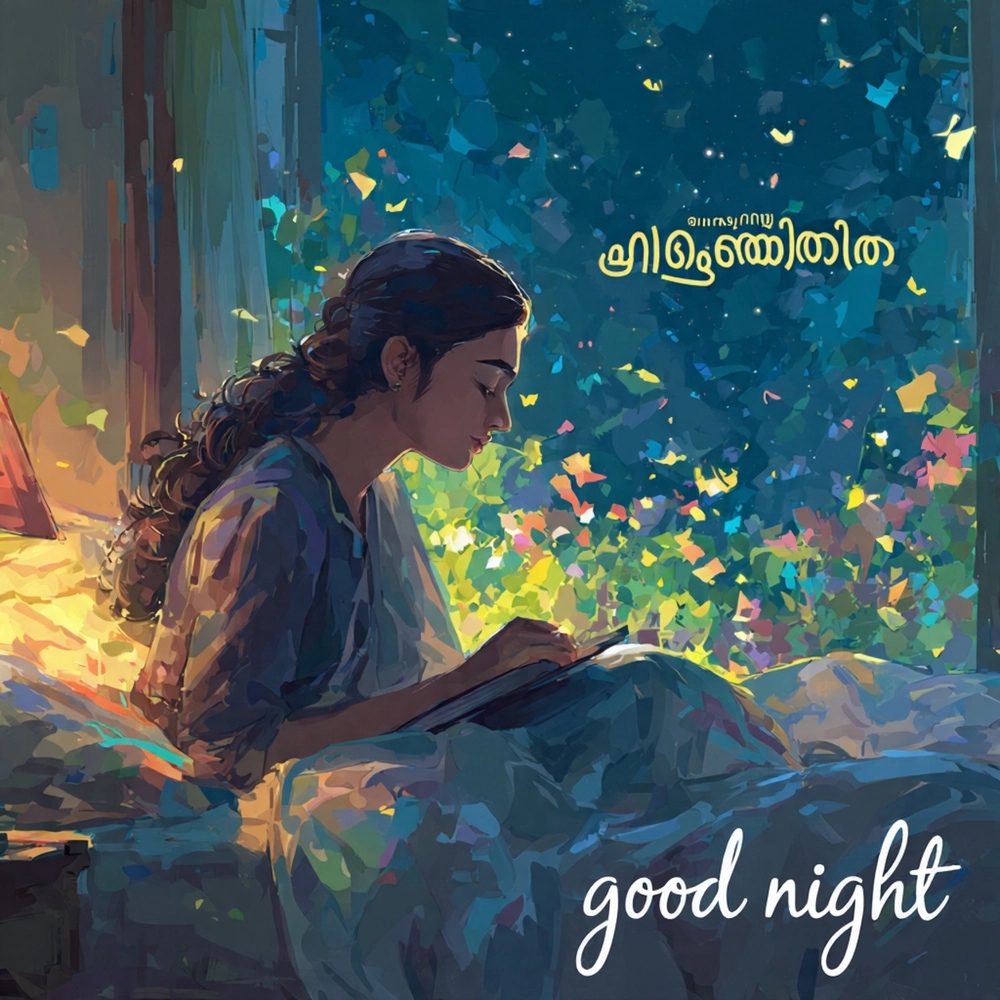 messages good night images malayalam
