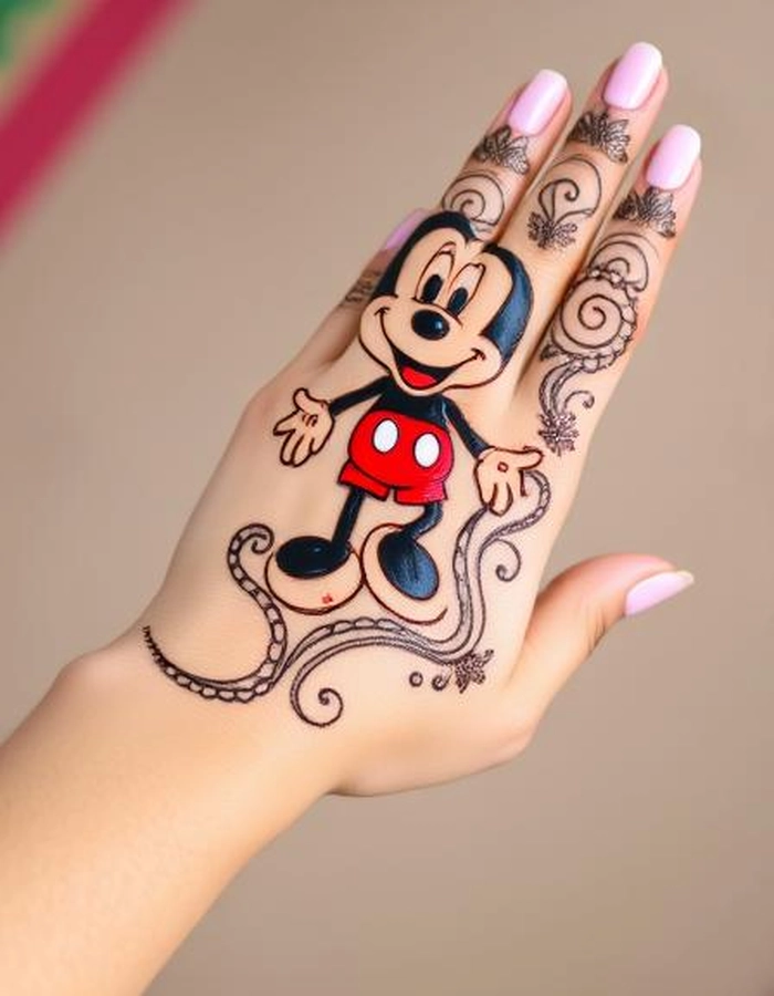 mickey mehndi design