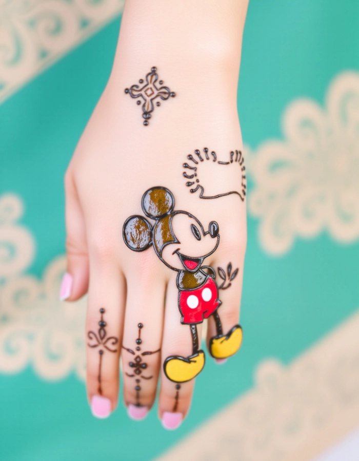 mickey mouse henna designs
