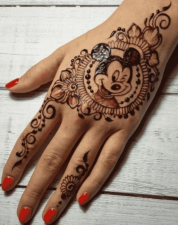 mickey mouse mehndi design kids