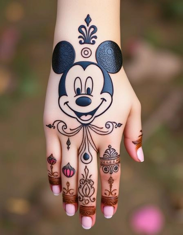 mickey mouse mehndi designs