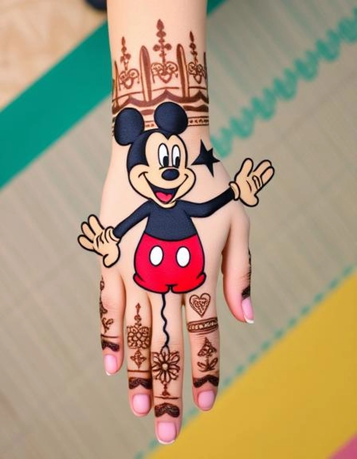 mickey mouse mehndi easy