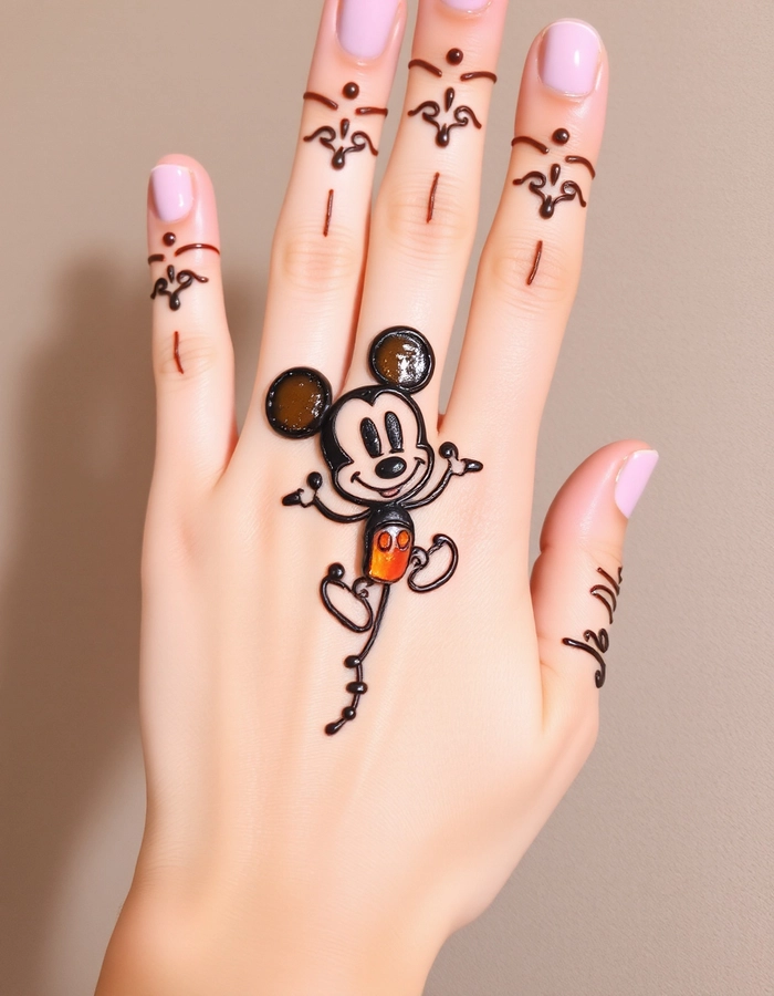 miki maus mehndi design