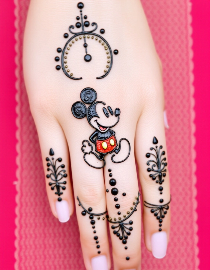 miki maus mehndi designs