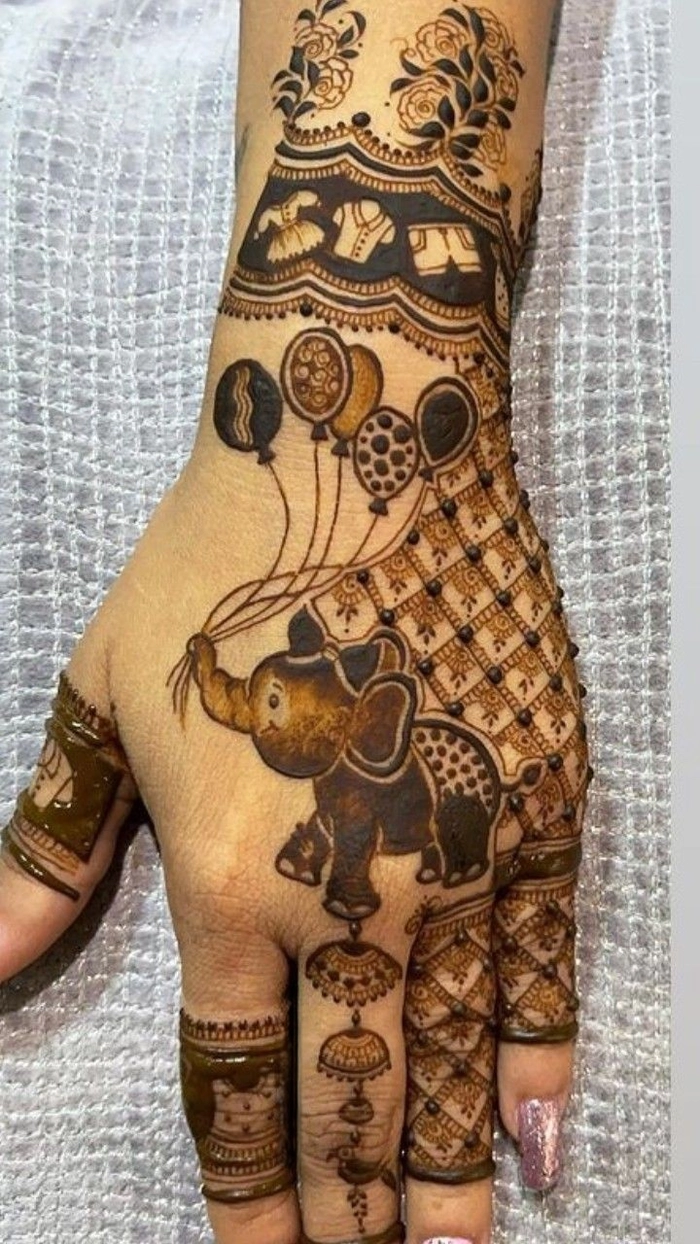 new cartoon mehndi design
