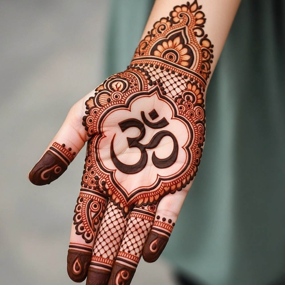 om in mehndi design