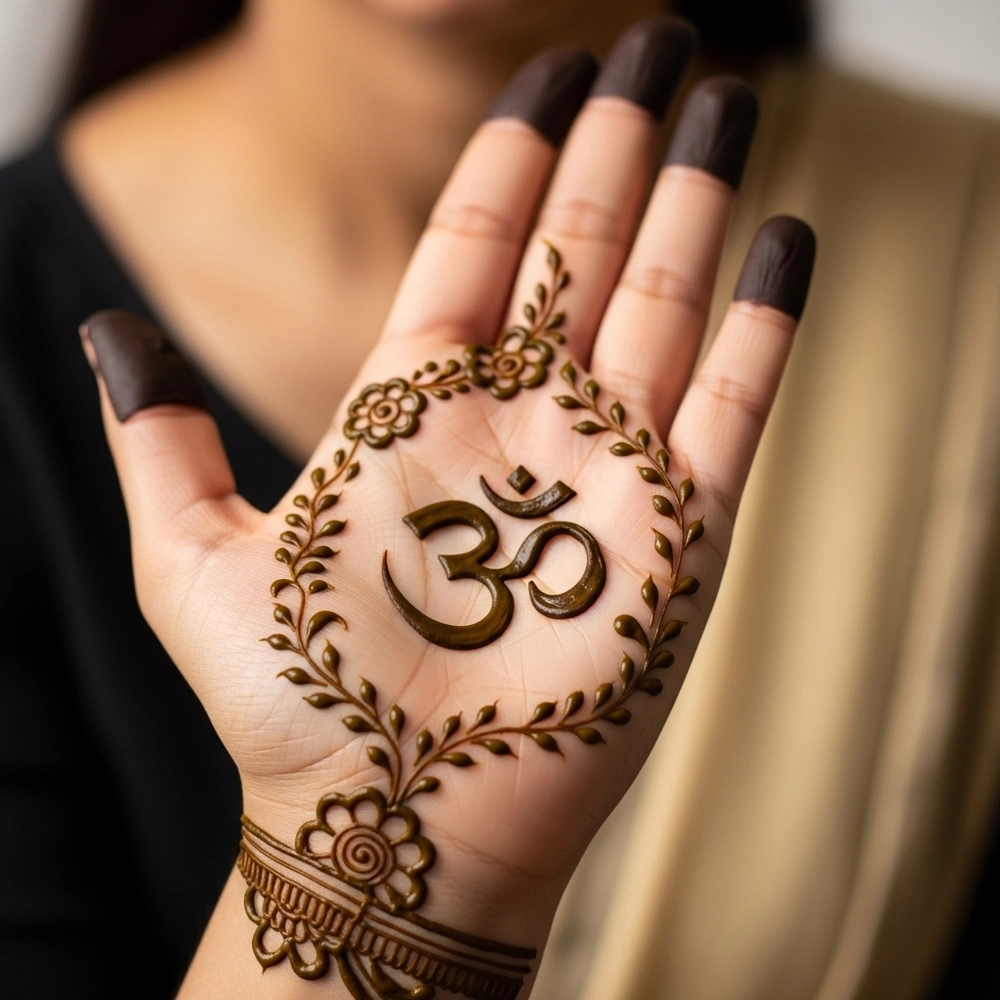 om mehndi design photo simple
