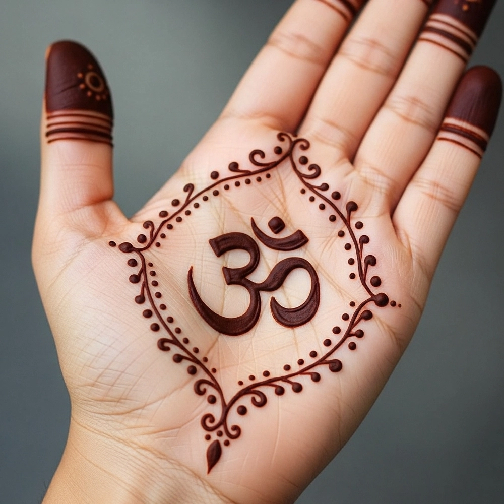om mehndi design photo