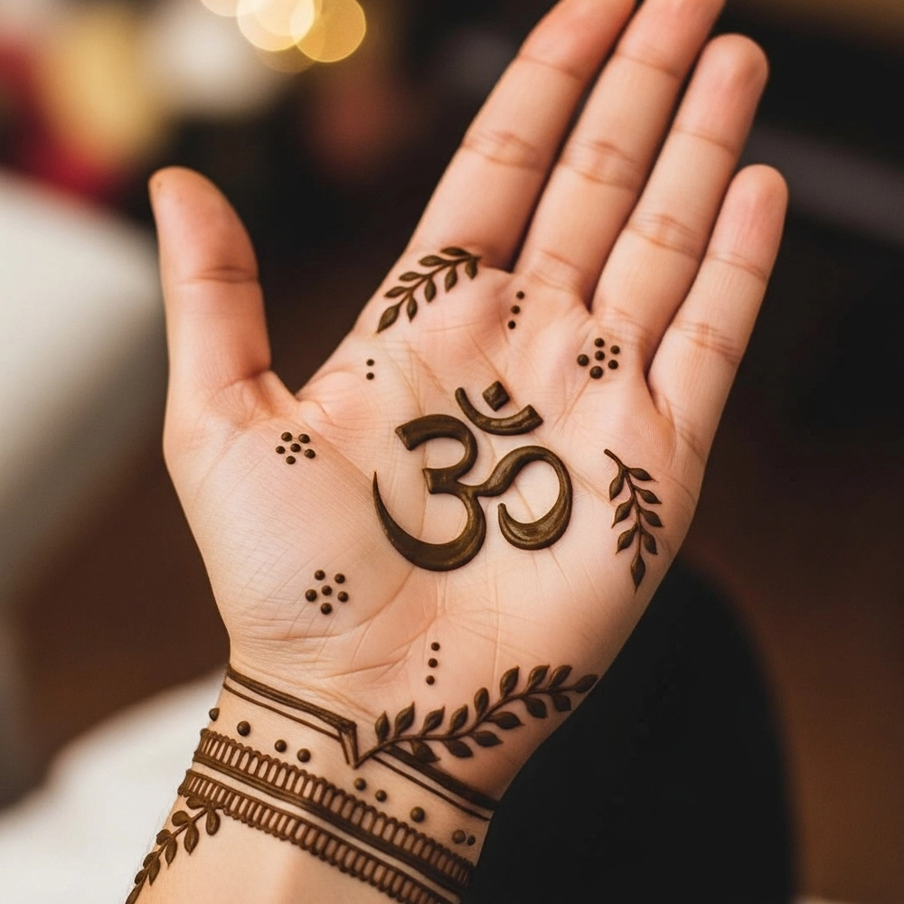 om mehndi design simple