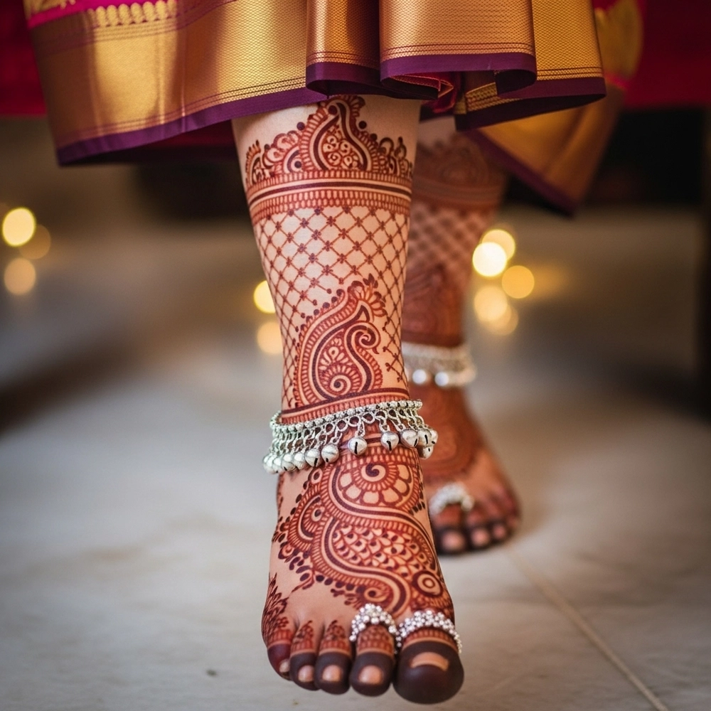 oppana bride leg mehndi designs