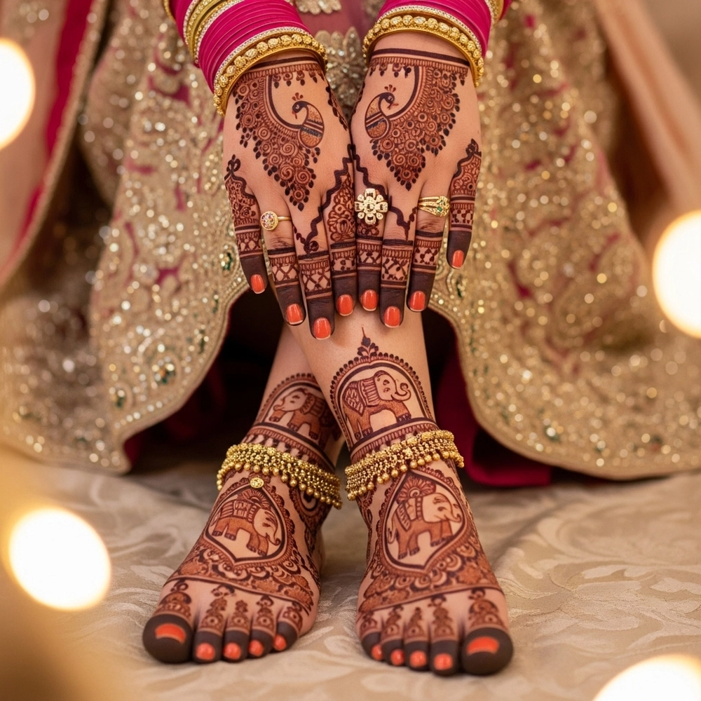 oppana bride mehndi design