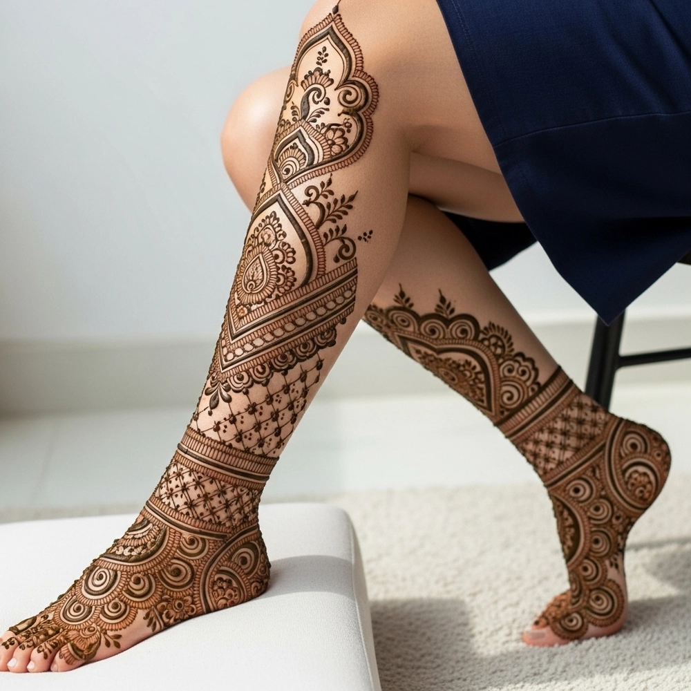 oppana foot mehndi design