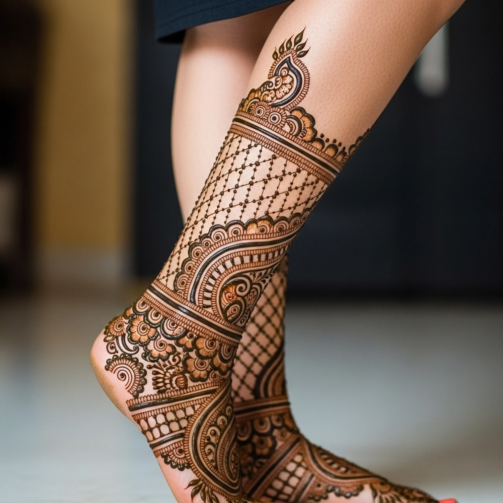 oppana foot mehndi designs