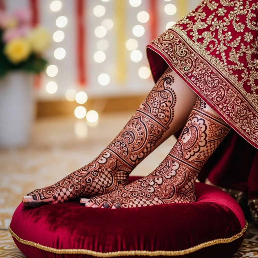 oppana leg mehndi design image