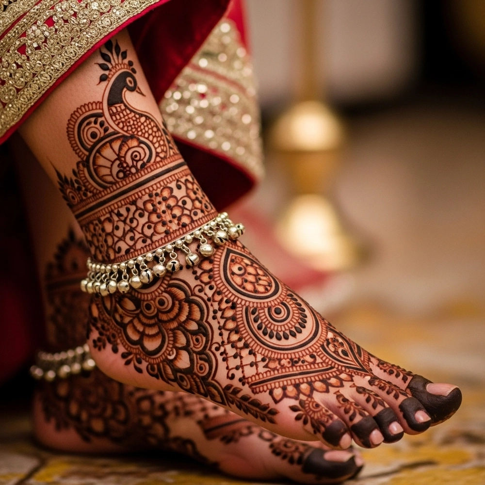 oppana leg mehndi design images