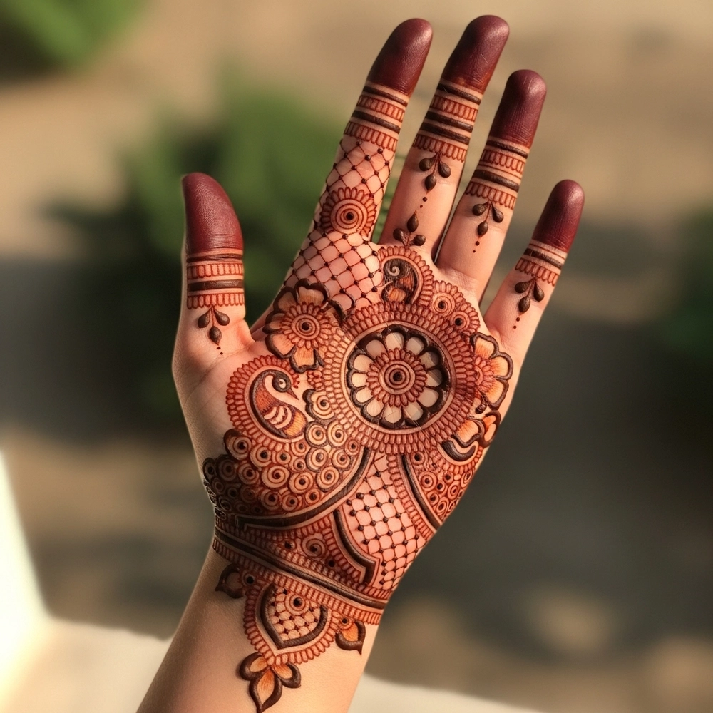 oppana mehndi design front hand