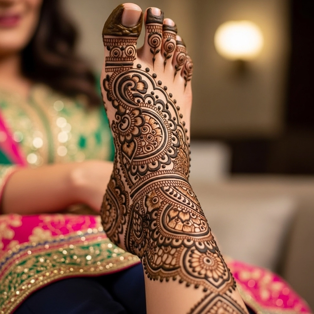 oppana mehndi design leg